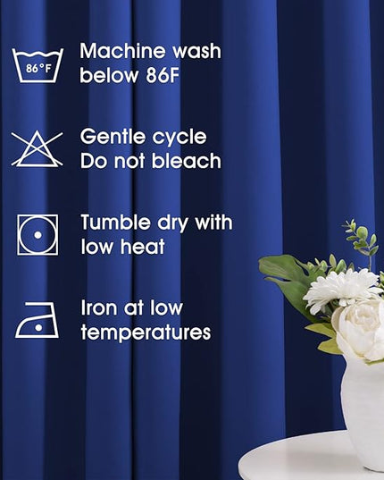 HOMEIDEAS Blackout Curtains for Bedroom 52 X 84 Inch Long 2 Panels Set Royal Blue Room Darkening Curtains/Drapes, Soundproof Thermal Grommet Window Curtains for Living Room
