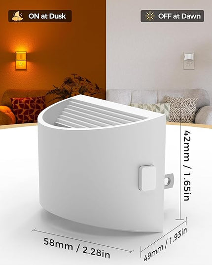 DORESshop LED Night Light[2 Pack], Night Lights Plug into Wall, 3 Level Brightness Adjustable Plug in Night Light, Dusk to Dawn Sensor Nightlights for Adults,Bedroom,Bathroom,Hallway,Amber White Cover