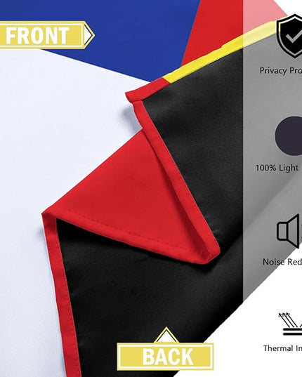Colorful 100% Blackout Curtains for Bedroom 84 inch Long 2 Panels Set Red Yellow Modern Abstract Geometric Black Out Curtains Insulated Room Darkening Window Drapes for Living Room, 52Wx84L