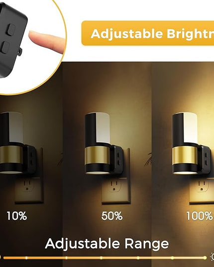 L LOHAS LED Night Lights Plug into Wall, 2 Pack, Plug in Night Light, Soft White/Cool White/Amber, Dimmable Backlit Nightlight with Light Sensor, 180° Rotatable Nightlights Plug in Wall for Hallway