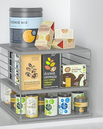 Upgraded Pantry Organizers and Storage- Divided Compartment Holder for Foil and Plastic Wrap Organizer- Kitchen Organizers and Storage for Aluminum Foil, Wraps, Box- Organization and Storage