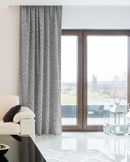 SmartWings Automatic Curtain Opener with Drapery, Motorized Vertical Blinds with Remote, Electric Closet Doors Sliding Panels Compatible with Alexa Google Homekit, 90% Blackout Medium Grey