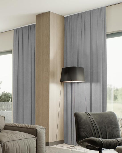 SmartWings Automatic Curtain Opener with Drapery, Motorized Vertical Blinds with Remote, Electric Closet Doors Sliding Panels Compatible with Alexa Google Homekit, 93% Blackout Dark Grey