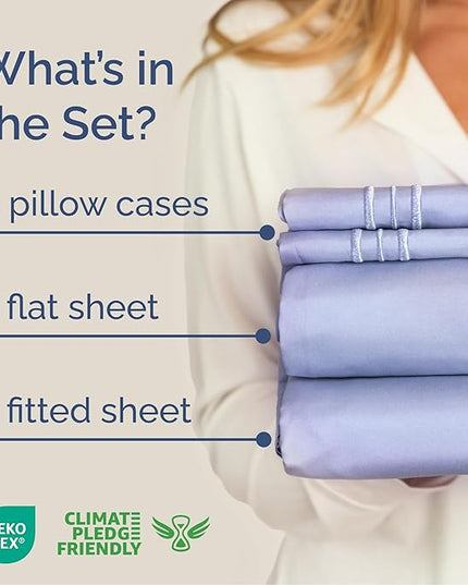 Cal King Size 4 Piece Sheet Set - Comfy Breathable & Cooling Bed Sheets Set - Hotel Luxury Bedding for Women, Men, Kids, Teens, Boys & Girls - Deep Pockets, Soft, Wrinkle Free - Oeko-Tex - Lavender