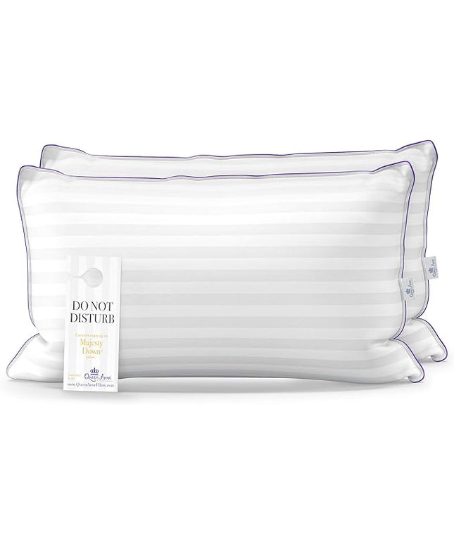 Queen Anne Hotel Collection Pillows – Luxury Down Alternative Bed Pillows (2-Pack, Queen Soft) – Ultimate Comfort, Hypoallergenic, Made in The USA
