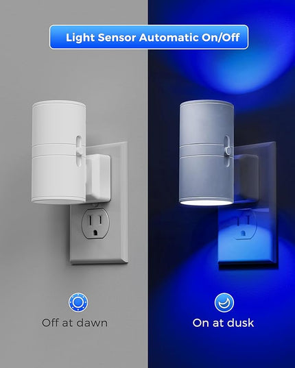 L LOHAS LED Night Light, 2 Pack Bluey Night Light, Plug into Wall, Dimmable, Sensor, Calm Blue Light for Bedroom, Bathroom, Hallway