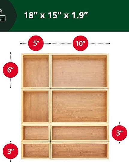 ROYAL CRAFT WOOD Bamboo Jewelry Organizer Box & Chests Set - Versatile Storage Solution for Makeup, Jewelry, and Bathroom Essentials (8 Boxes)