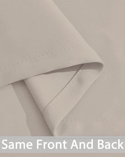 Yakamok Blackout Curtains Room Darkening Thermal Insulated Window Panels,Solid Grommet Top Drapes for Bedroom/Living Room(62Wx63L, Natural, 2 Panels)