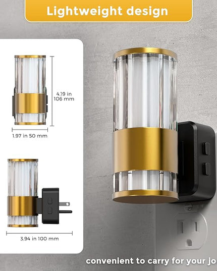 L LOHAS LED Night Light, Automatic Night Lights Plug into Wall, 2 Pack 0-100LM Adjustable Brightness Night Light, Dimmable Night Lights Plug in with Auto Light Sensor, for Bedroom Hallway Home Decor
