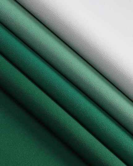 Estelar Textiler Blackout Ombre Curtains 63 Inch Length for Bedroom, Thermal Insulated Grommet Energy Saving Window Treatment Drapes for Living Room, Green and Greyish White,52x63 Inch,2 Panels