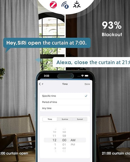 SmartWings Automatic Curtain Opener with Drapery, Motorized Vertical Blinds with Remote, Electric Closet Doors Sliding Panels Compatible with Alexa Google Homekit, 93% Blackout Light Grey