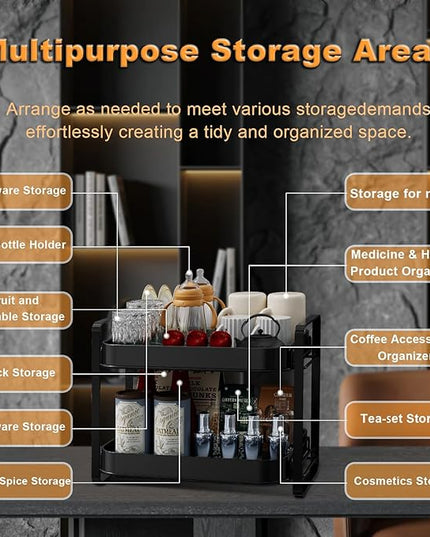 2-Tier Cup Drying Rack & Coffee Bar Accessories with Drying Tray, Coffe Mug Holder Rack for Countertop - Baby Bottle Organizer, Sippy Cup Storage, Tea holder & Glass Cup Organizer