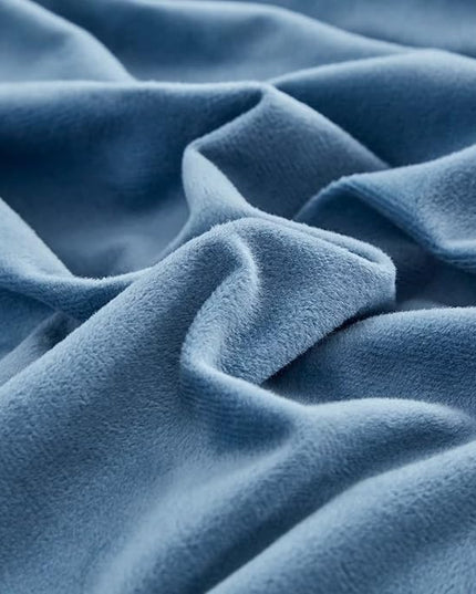 Houseri Velvet Blue Comforter Set Twin Light Blue Fluffy Comforter Bedding Sets Twin Dusty Blue Flannel Bedding Kids Furry Comforter Lake Blue Sherpa Comforters Sets Twin Warm Fuzzy Bedding Blanket