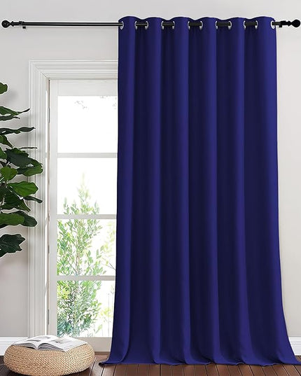 NICETOWN Blackout Sliding Glass Door Curtains, Room Darkening Thermal Insulated Curtains for Living Room Bedroom, Extra Wide Window Drapes, 1 Panel, W80 x L118, Navy Blue