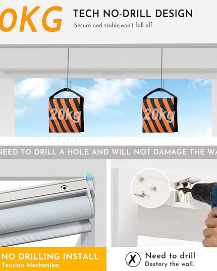 Persilux Smart Motorized Blinds with Remote, No Drill Automatic Roller Shades for Indoor Windows, Light Filtering Linen Fabric, Electric Blinds for Windows, Weave Swan C162-1, Custom Size