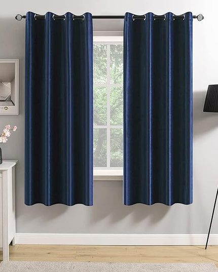 MIULEE 2 Panels Blackout Velvet Curtains Solid Soft Grommet Royal Blue Curtains Thermal Insulated Soundproof Room Darkening Curtains/Drapes/Panels for Living Room Bedroom 52 x 63 Inch