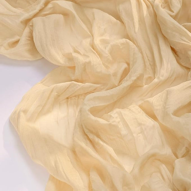 Socomi Gold Champagne Cheesecloth Table Runner Christmas Boho Rustic Gauze 120 inch 10FT Cheese Cloth Runner for Wedding Party Baby Shower Birthday Home Decor Holiday Decorations
