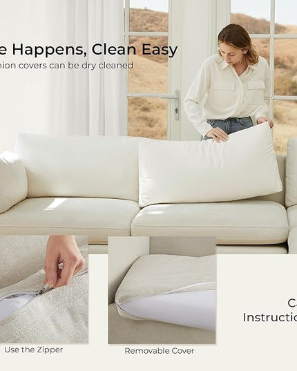 CHITA Oversized Modular Sectional Sofa, FSC Certified L Shaped Sectional Couches for Living Room, 112 inch Width,4 Seat Modular Sofa with Storage Ottoman, Linen