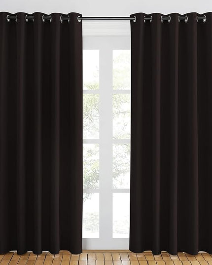 NICETOWN Toffee Brown Blackout Curtains 84 inch Length, Grommet Top Room Darkening Drapes for Bedroom Living Room, Light Blocking Window Covering for Privacy (W66 x L84 Inch, 1 Panel)