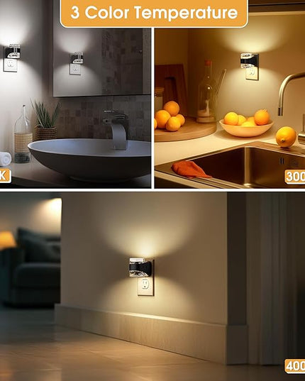 Briignite LED Night Light Plug into Wall[2 Pack] Dimmable Night Light with Bubble Design 3000K/4000K/5000K & 3 Brightness Levels for Baby Nursery, Hallway, Bathroom, Kids Room, 3CCT