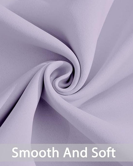 Yakamok Blackout Curtains Room Darkening Thermal Insulated Window Panels,Solid Grommet Top Drapes for Bedroom/Living Room(42Wx72L, Lilac, 2 Panels)