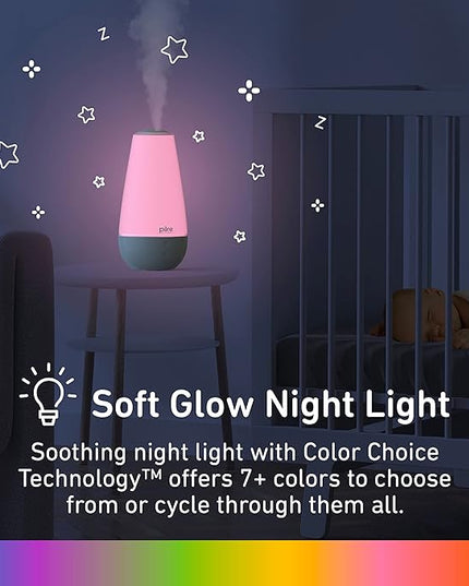 Pure Enrichment® PureBaby® 3-in-1 Whisper-Quiet Humidifier, Color Changing Night Light, & Essential Oil Diffuser for Baby Nursery & Kids Bedroom to Relieve Congestion, Colds, & Coughs (Whisper Green)