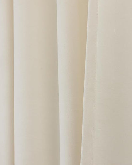 KOUFALL Velvet Curtains 90 Inches Long,S Fold Pretty Lightweight 70% Black Out Semi Blackout French Country Cottagecore Curtains for Living Room Bedroom 2 Panel Set Cream Beige