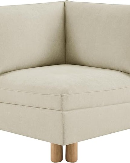 CHITA Super Large Sectional Couches for Living Room, Modular Cloud Couch Sectional Sofa, Premium Fabric Couches, Down Filled, High Density Foam, Chenille in Cream, Corner Piece