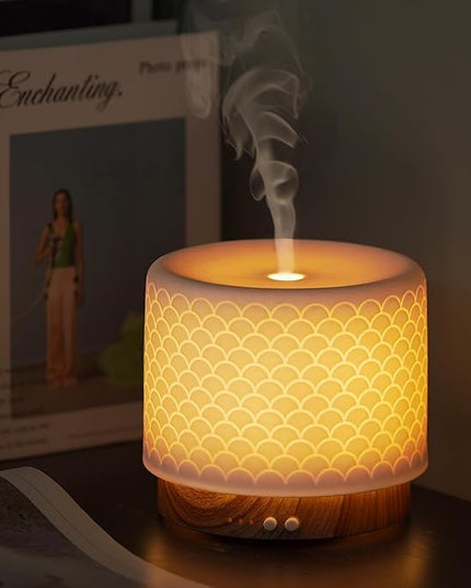 Essential Oil Diffuser, Aesthetic Ceramic Diffusers for Essential Oils,Ultrasonic 280ml Aroma Fragrance Diffuser with Cool Mist Humidifier Deffuser for Home,Office,Yoga,Bathroom
