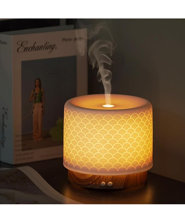 Essential Oil Diffuser, Aesthetic Ceramic Diffusers for Essential Oils,Ultrasonic 280ml Aroma Fragrance Diffuser with Cool Mist Humidifier Deffuser for Home,Office,Yoga,Bathroom