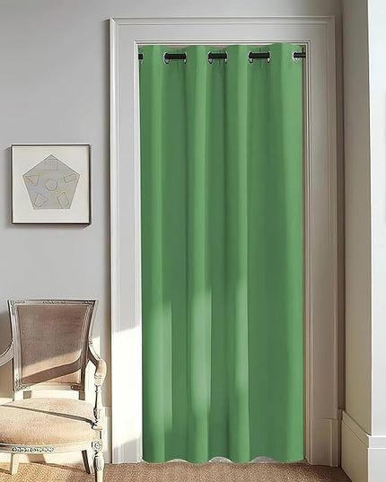 NICETOWN Door Curtain for Closet Doors 80 Inches Long 1 Panel, Blackout Doorway Curtain for Open Closet Bedroom, Room Divider Living Room for Privacy (Froest Green, 1 Panel, 46W x 80L)