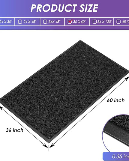 Kuyal Door Mat, 3'x5' Indoor Outdoor Entrance Mat to Trap Dirt and Moisture, Non Slip Waterproof Outdoor Mats, Commercial Floor Inside Outside Entrance, Heavy Duty Durable Welcome Mats, Black