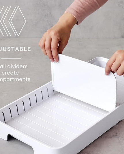 YouCopia StoraLid Expandable Food Container Lid Organizer with Tall Dividers, 40 Lid, Premium Edition