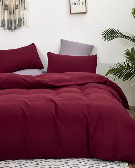 Houseri Burgundy Comforter Set Queen Dark Red Bedding Sets for Women Teen Girls Noble Wine Red Bordeaux Maroon Comfy Breathable Lightweight Bed Quilts Queen Ultra Soft
