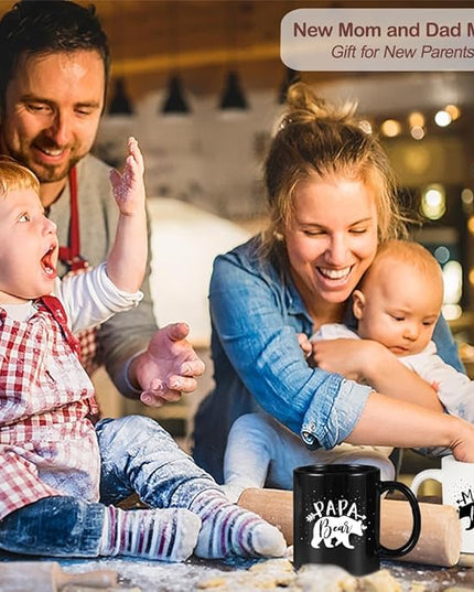 Breezy Valley Mom and Dad Gifts, Parents Gifts for Christmas, Best Mom and Dad Mugs, Anniversary Christmas Gift for Parents, Mama Bear Papa Bear Coffee Mug Set for New Parent 2026
