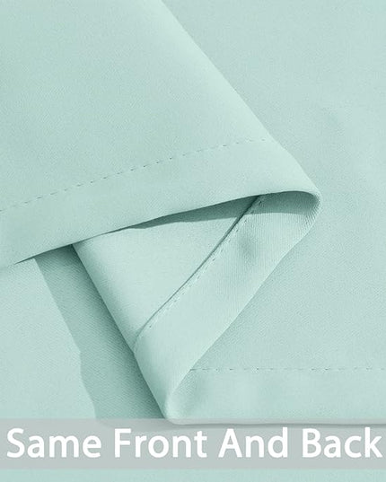 Yakamok Blackout Curtains Room Darkening Thermal Insulated Window Panels,Solid Grommet Top Drapes for Bedroom/Living Room(70Wx84L, Aqua, 2 Panels)