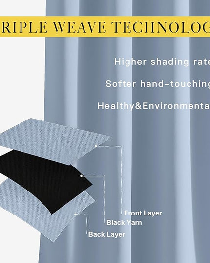 NICETOWN Blackout Curtains for Girls Room - Thermal Insulated Solid Grommet Room Darkening Curtains/Panels/Drapes for Bedroom/Patio (Vintage Blue, 2 PCs, 52 by 95-Inch)
