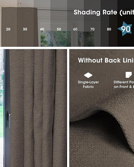 SmartWings Automatic Curtain Opener with Drapery, Motorized Vertical Blinds with Remote, Electric Closet Doors Sliding Panels Compatible with Alexa Google Homekit, 90% Blackout Coconut Brown