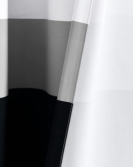 Lush Decor Alexander Color Block Light Filtering Window Curtain Panel Pair, 52"W x 84"L, Black & Gray