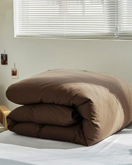 Luxlovery Brown Comforter Set California King Chestnut Coffee Bedding Comforter Set Cal King Chocolate Solid Soft Breathable Mocha Blanket Quilts 3 Piece Bedding Set