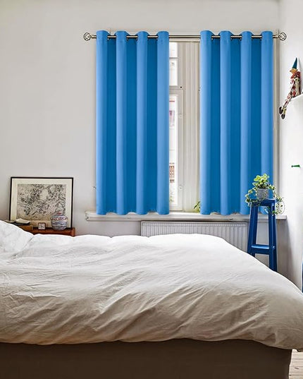 BGment Room Darkening Curtains 45 Inches Long - Grommet Thermal Insulated Drapes Window Treatment Curtains for Bedroom, 2 Panels, 52 x 45 Inch, Classic Blue