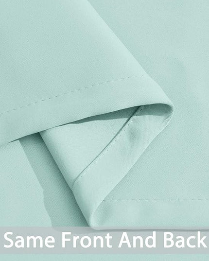 Yakamok Blackout Curtains for Bedroom，Thermal Insulated Room Darkening Drapes for Living Room, Set of 2 Panels (Aqua,38 x 36Inch)