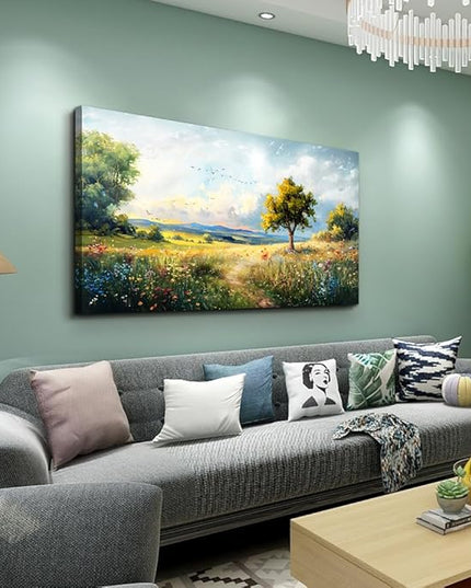Wapluam Large Wall Art For Living Room Wall Decor For Bedroom Office Decorations Pastoral Wall Paintings Scenery Abstract Watercolour Farmhouse Pictures Modern Posters Canvas Prints Artwork Home Decor