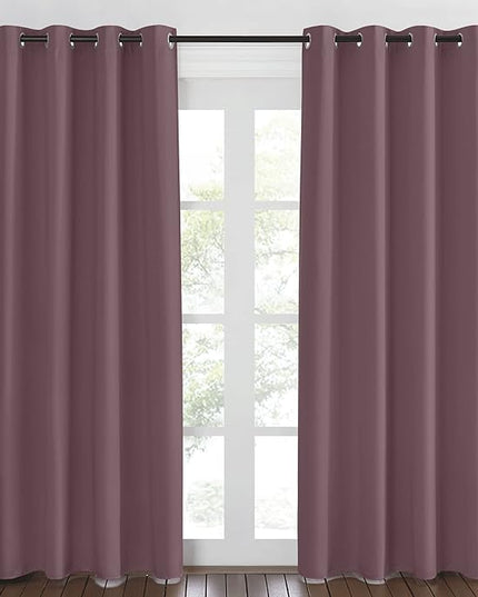 NICETOWN Blackout Dry Rose Curtain 84 inches Long for Bedroom - Thermal Insulated Grommet Room Darkening Window Treatment Sound Dampening Drape for Living Room (W52 x L84, 1 Panel)