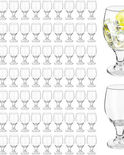 Patelai Set of 72 Clear Glasses 13.5 oz Water Goblet Glass Stemmed Water Glasses for Juice Wine Beer Tea Milk Cold Beverages Drinks Dishwasher Safe