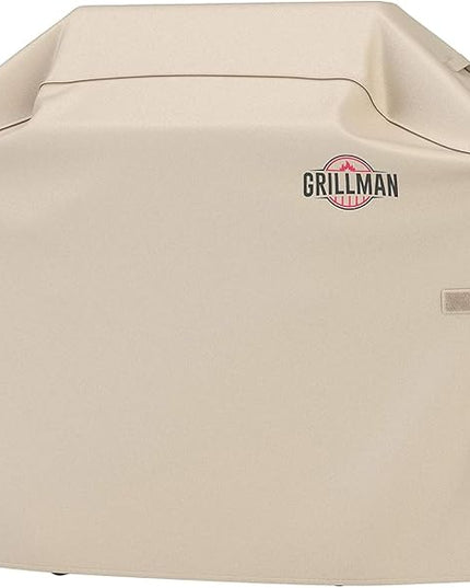 Grill Cover by Grillman, Tan, 64 Inch, BBQ Outdoor Grill Covers, Charcoal & Gas Grills, Waterproof, Rip-Proof, Weather-Resistant, Anti-UV, Barbecue Cover for Weber, Genesis, Charbroil, Nexgrill, etc