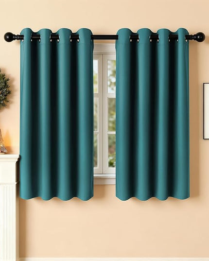 Room Darkening Curtains 54 Inch Length for Bedroom Living Room, Insulated Thermal Grommet Curtain Drapes, Blackout(60-90%,Not 100%) Window Treatment Decor, 2 Panels, 52x54, Sapphire