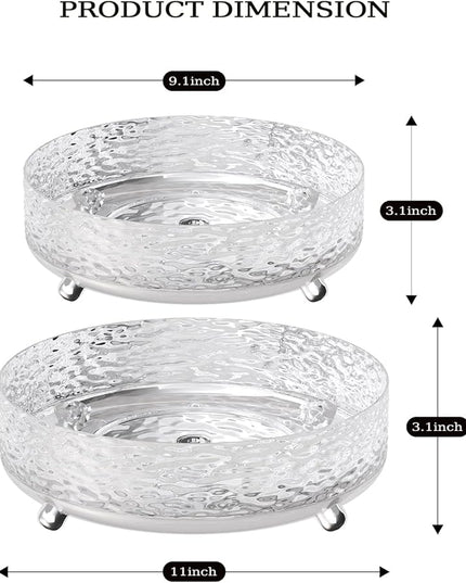 2 Pcs Lazy Susan Organizer, 9in &11in Elegant Lazy Susan Turntable Organizer, Modern Rotating Storage Organizer for Kitchen, Bathroom, Vanity, Countertop