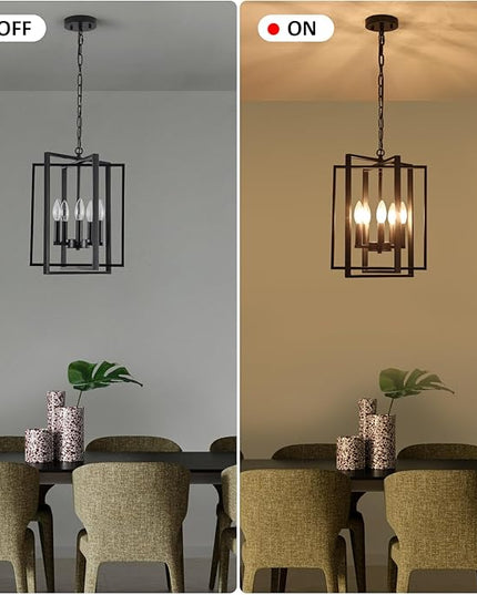 Black and Gold Modern Farmhouse Chandeliers for Dining Room, 5-Light Pendant Light Fixture Adjustable Industrical Entryway Light Fixture Hanging Chandelier for Kitchen Island Entryway Hallway Foyer