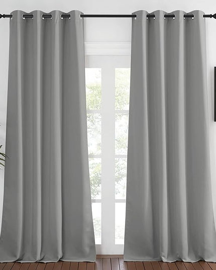 NICETOWN Extra Long Blackout Curtain Drape - (52 by 108-inch, Silver Grey, 1 Panel) Window Treatment Light Blocking Privacy Curtain Panel for Home Decoration